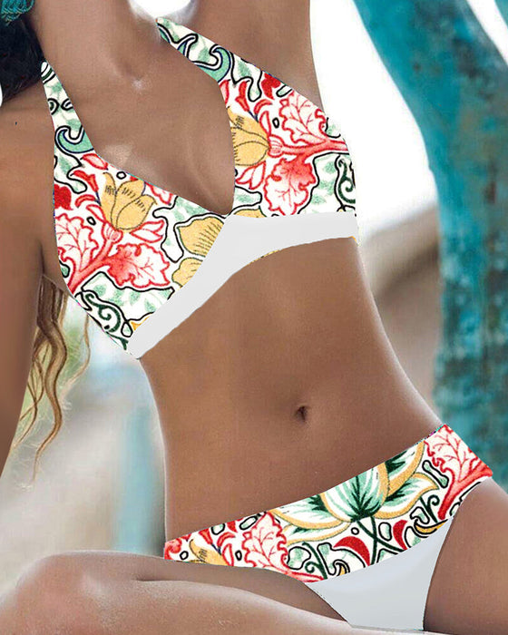 Bikinisett med blomstermønster
