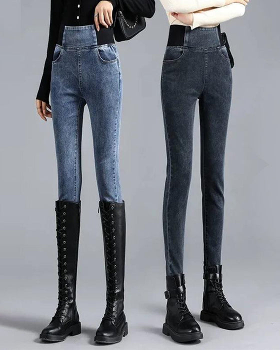 Slank blyantbukse med høyt liv