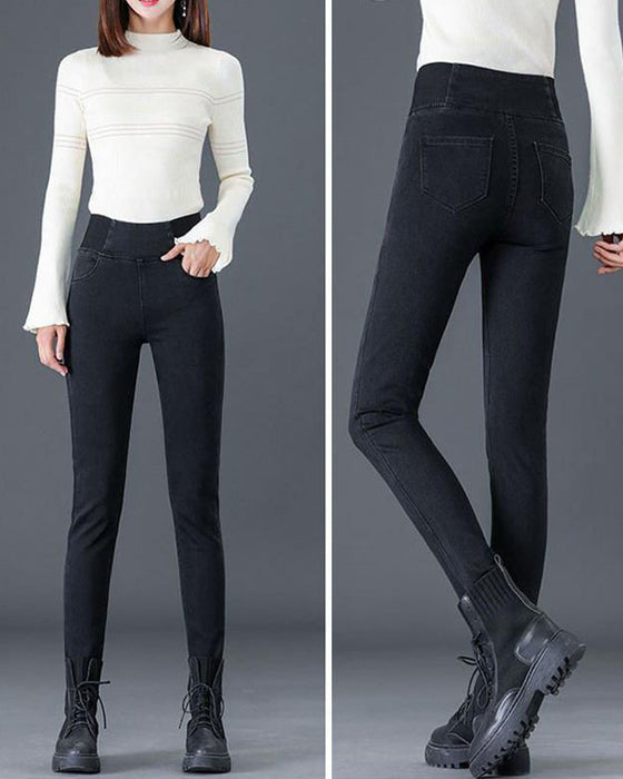 Slank blyantbukse med høyt liv