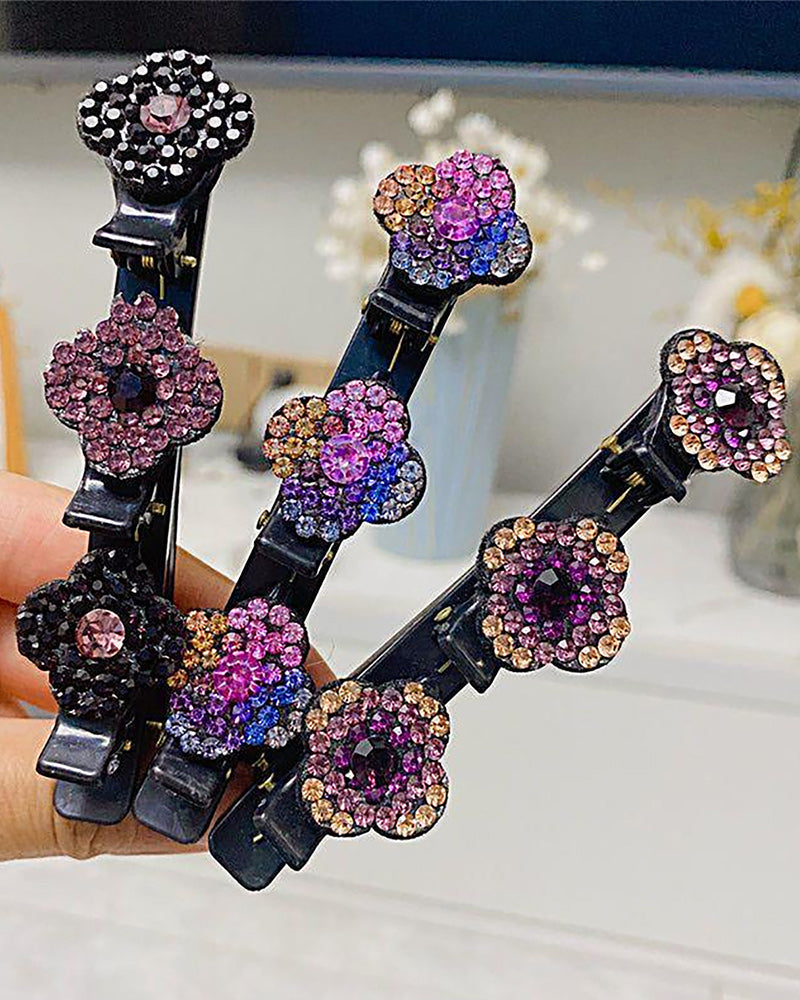 Hårklemme med tre blomster