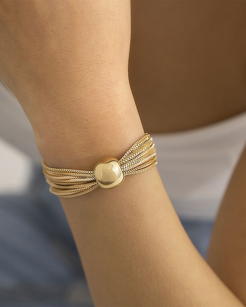 Lagdelt kjede stablebar geometrisk ball halskjede armbånd