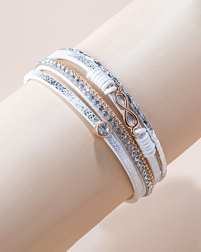 Figur 8 magnetisk spenne lærarmbånd for damer