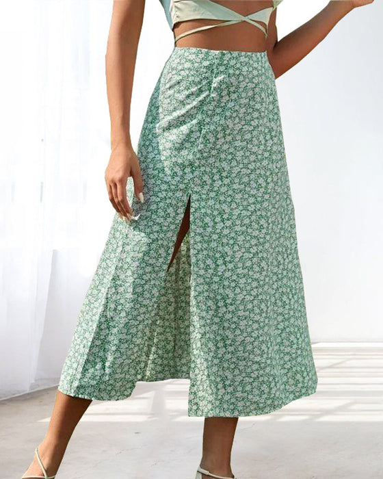 Midt midje pose hofteskjørt med splitt