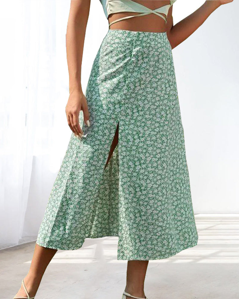 Midt midje pose hofteskjørt med splitt