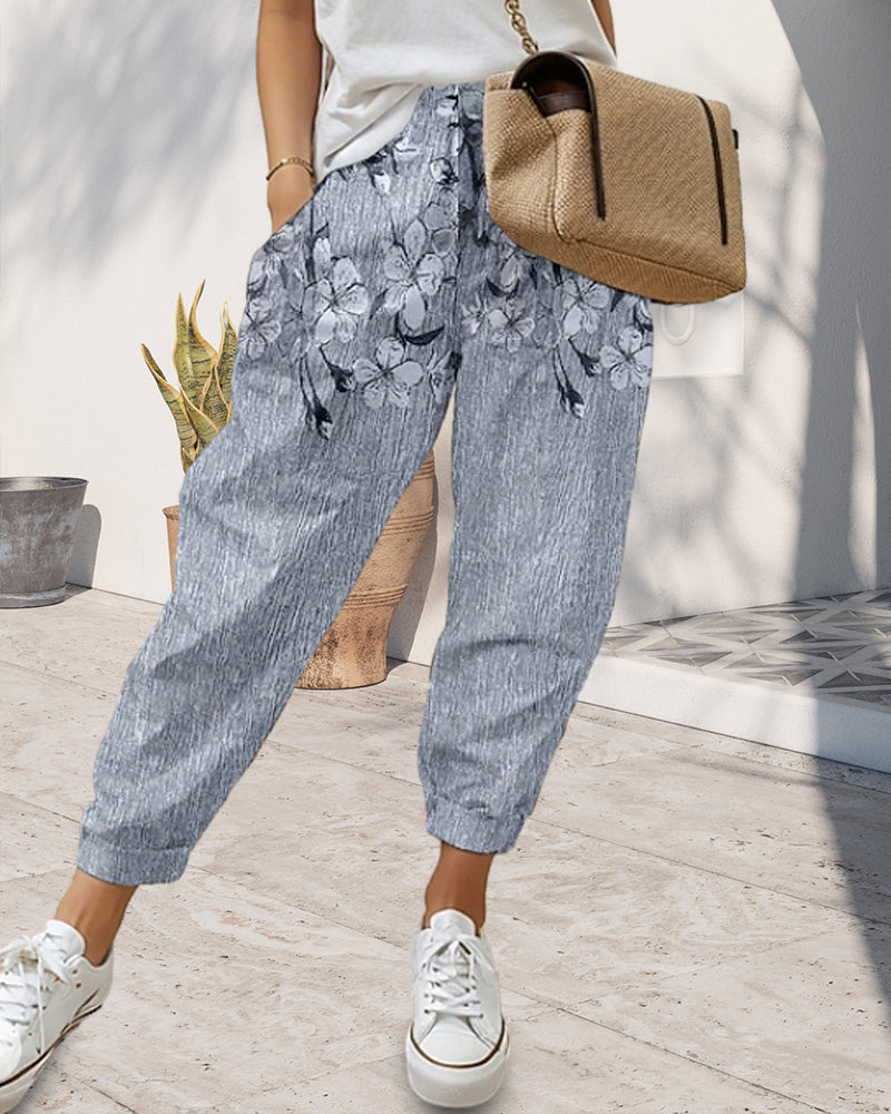 Casual jeans med lommetrykt for kvinner