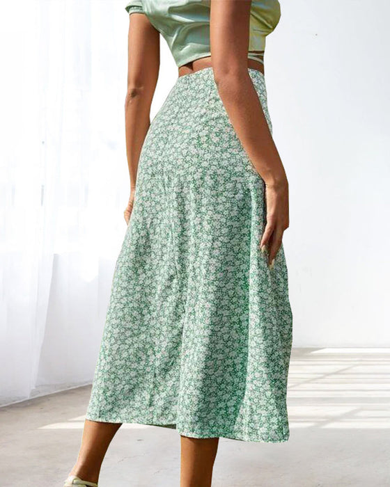 Midt midje pose hofteskjørt med splitt