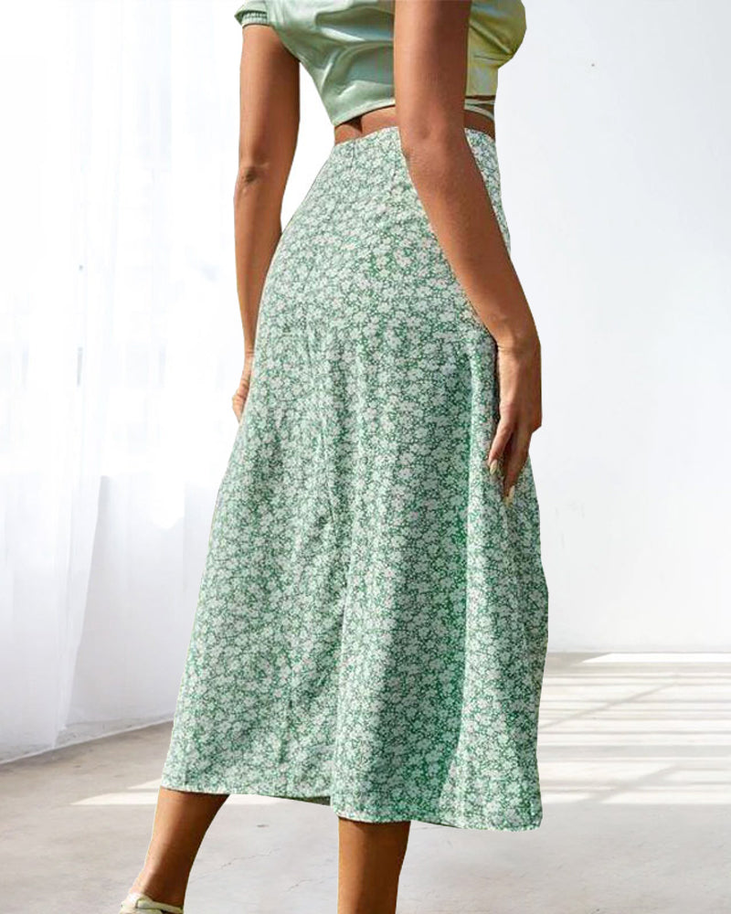 Midt midje pose hofteskjørt med splitt