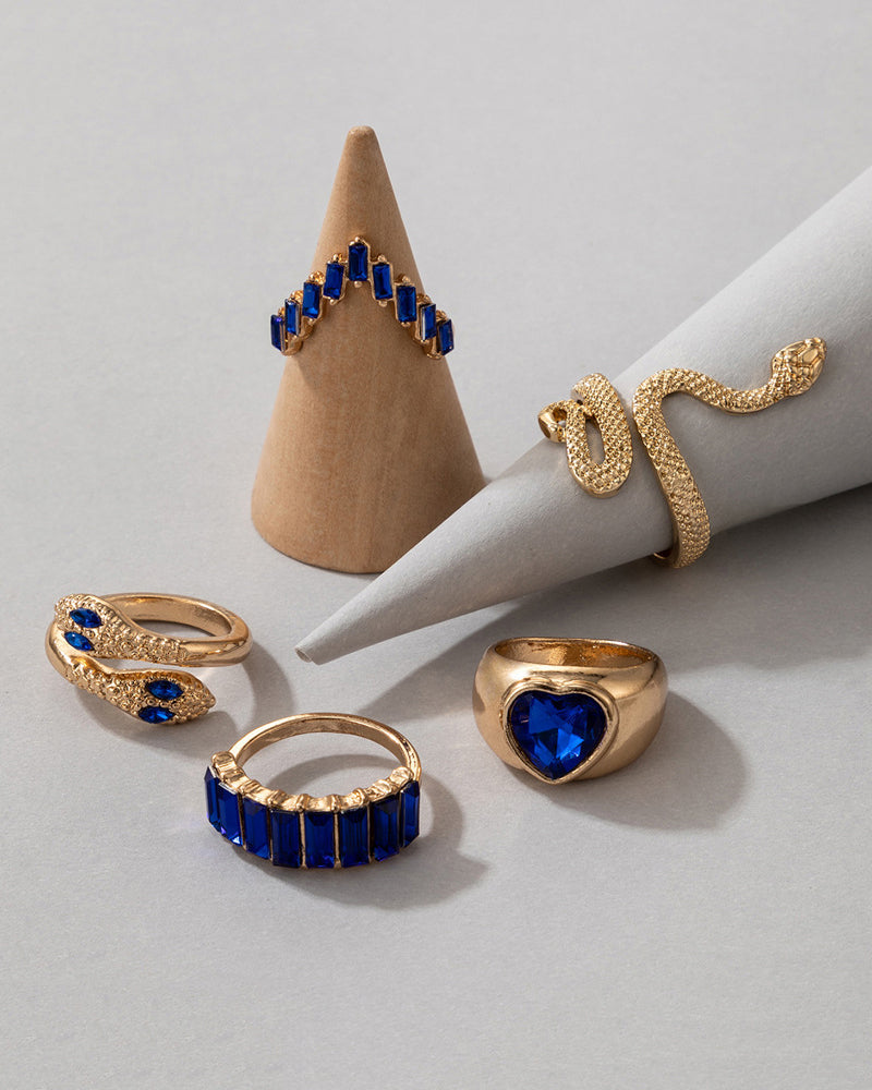 Slangehjerte femdelt ringsett