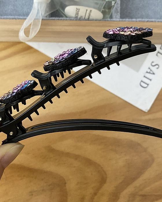 Hårklemme med tre blomster