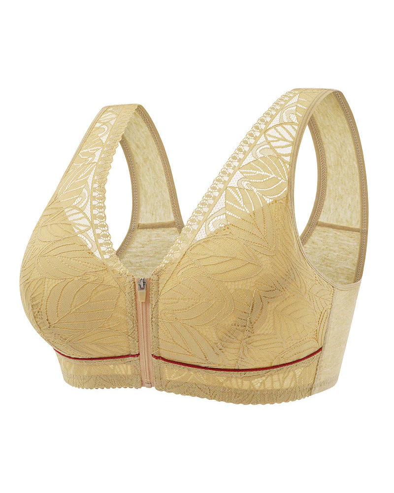 Blonde BH med foran lukking med glidelås