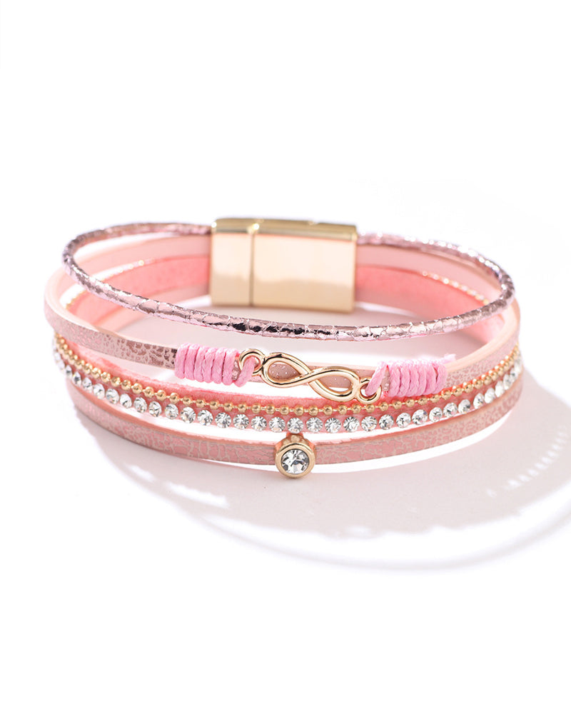 Figur 8 magnetisk spenne lærarmbånd for damer