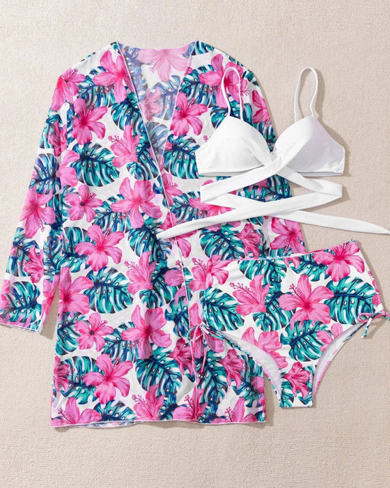 Floral Print Bikinier og Cover Ups