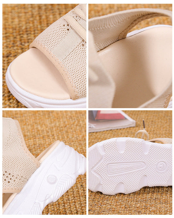 Uformelle flate hule sandaler med tykk myk såle