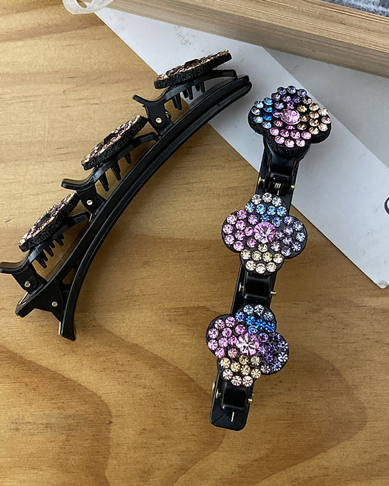 Hårklemme med tre blomster