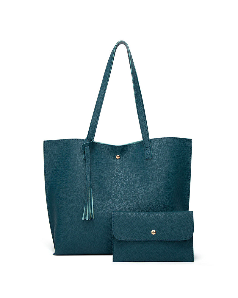 Kapasitet med ensfarget dusk skulderveske med stor