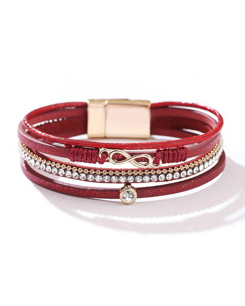 Figur 8 magnetisk spenne lærarmbånd for damer