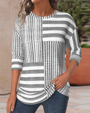 Uformell topp med stripete trykk