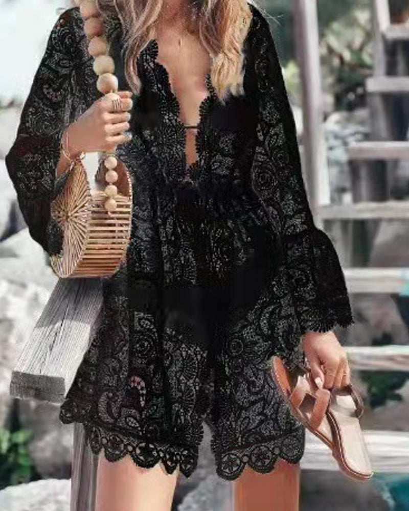 Sexy blondekjole med lange ermer