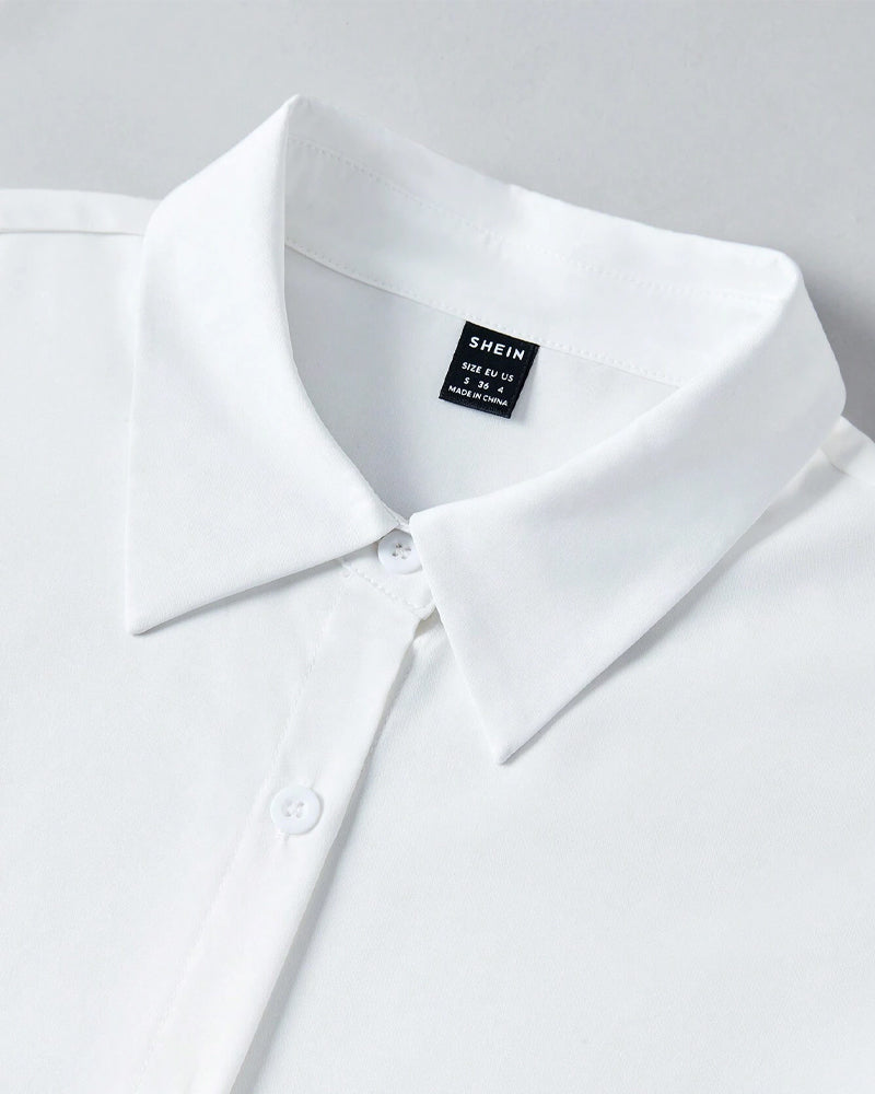 Ensfarget skjorte med jakkeslag