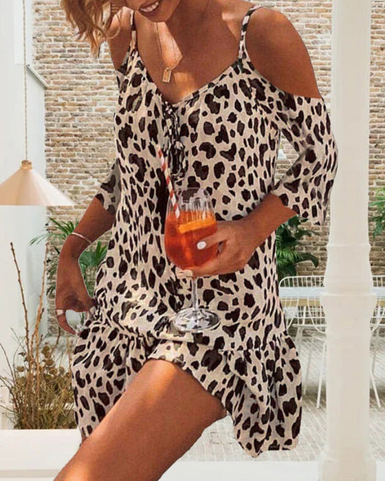 Kjole med leopardmønster
