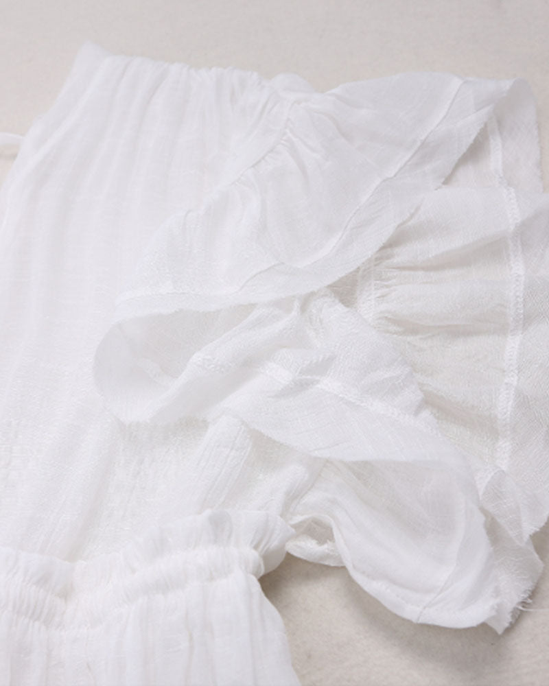 Cover-up kjole i solid farge