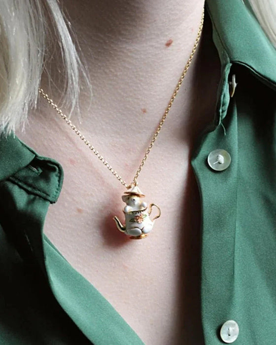 Mus i mitt tekanne smykkesett