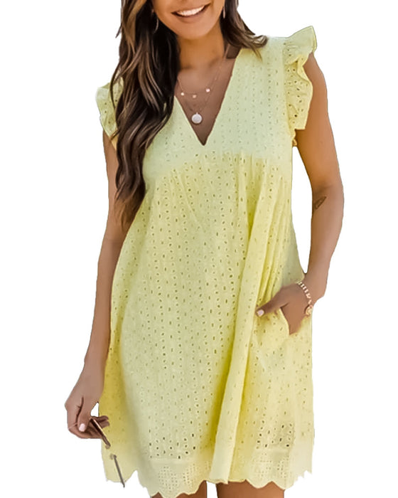 Blonde kjole over kneet