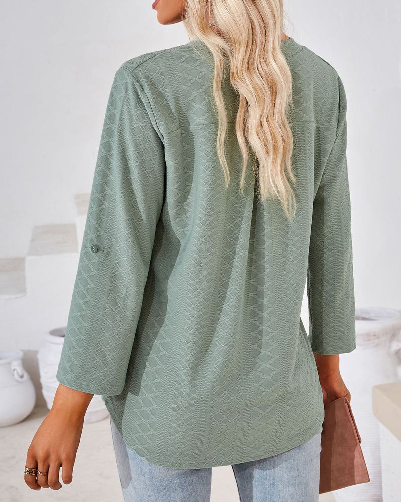 Elegant damebluse med V-hals