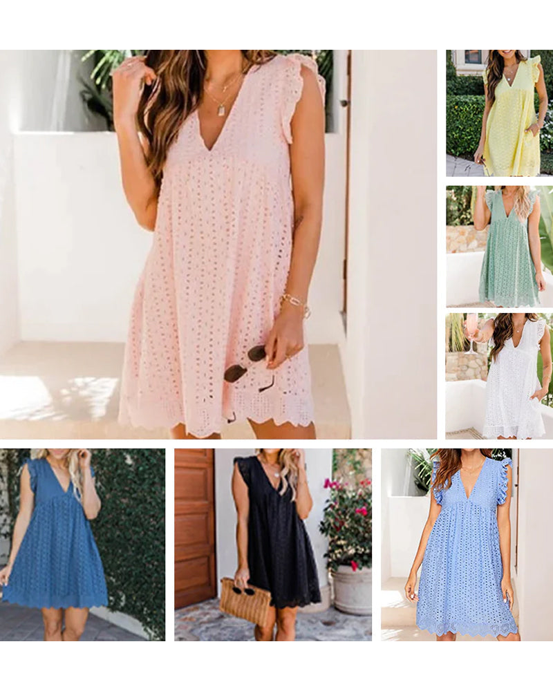 Blonde kjole over kneet