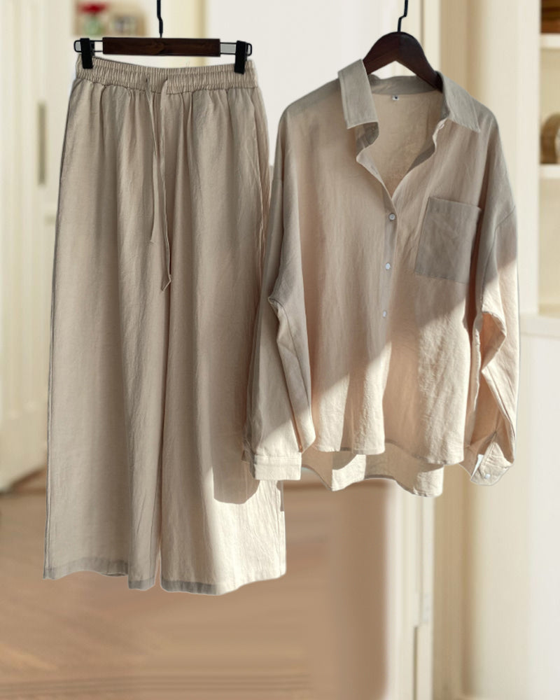 Todelt sett med ensfargede skjortebukser