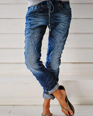 Casual jeans med snor