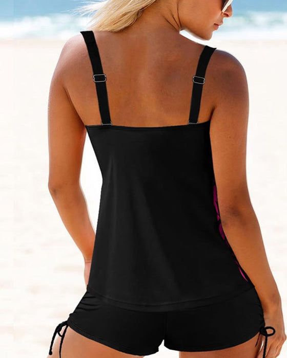 Snøring Sideblader Print Bred stropp Tankini
