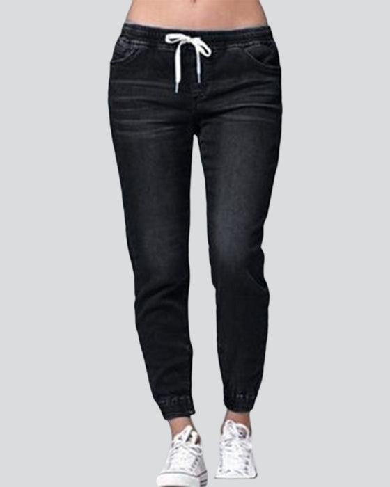 Ensfarget denimbukse