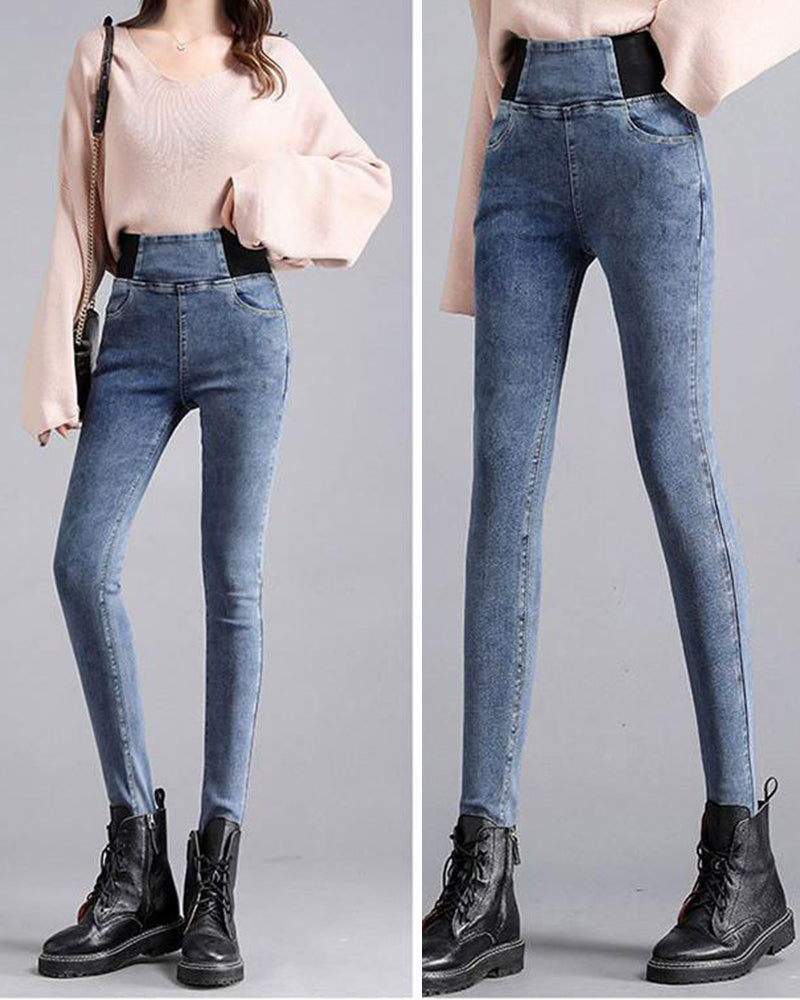 Slank blyantbukse med høyt liv