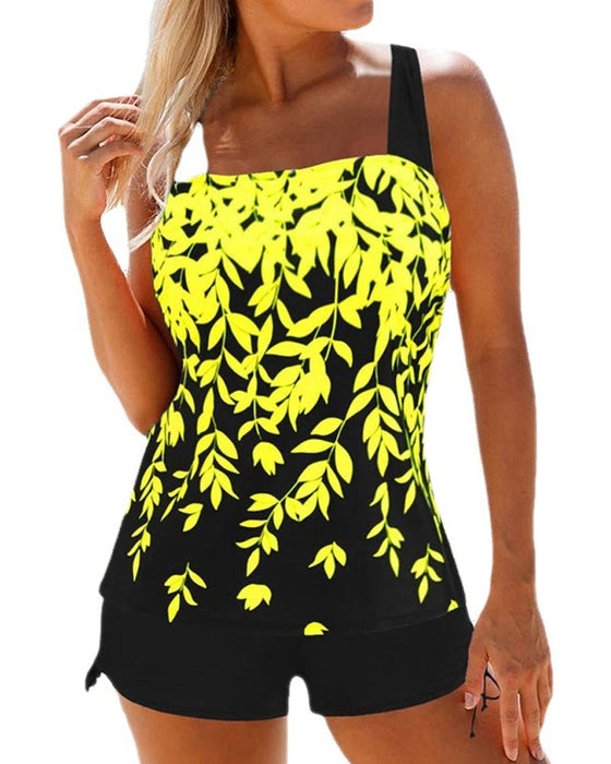 Snøring Sideblader Print Bred stropp Tankini
