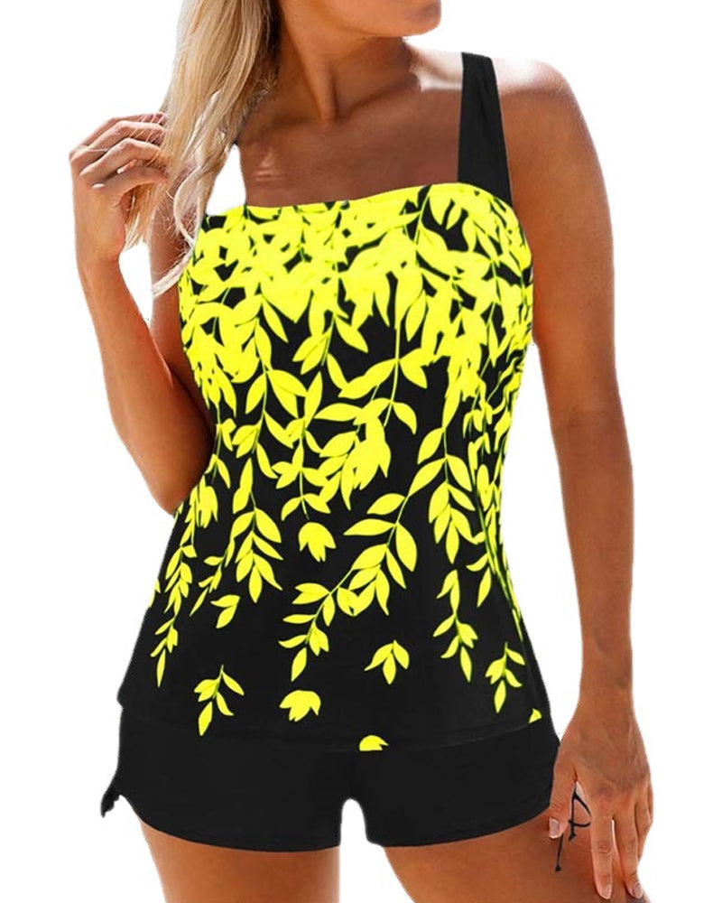 Snøring Sideblader Print Bred stropp Tankini