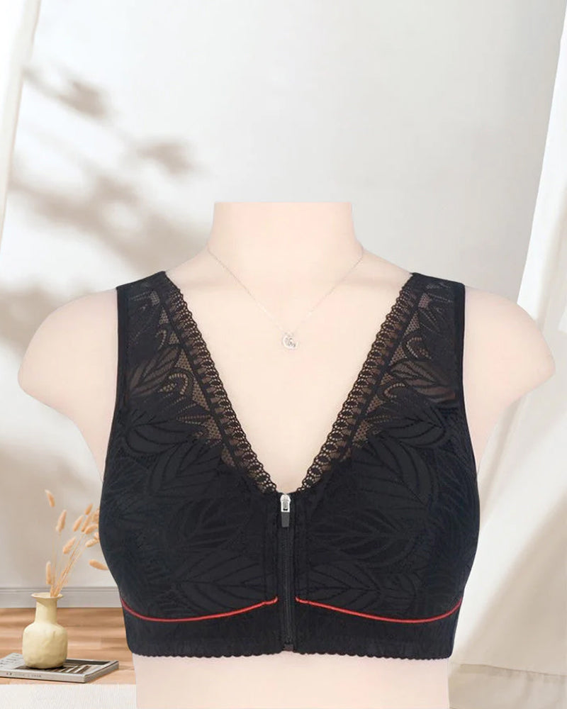 Blonde BH med foran lukking med glidelås