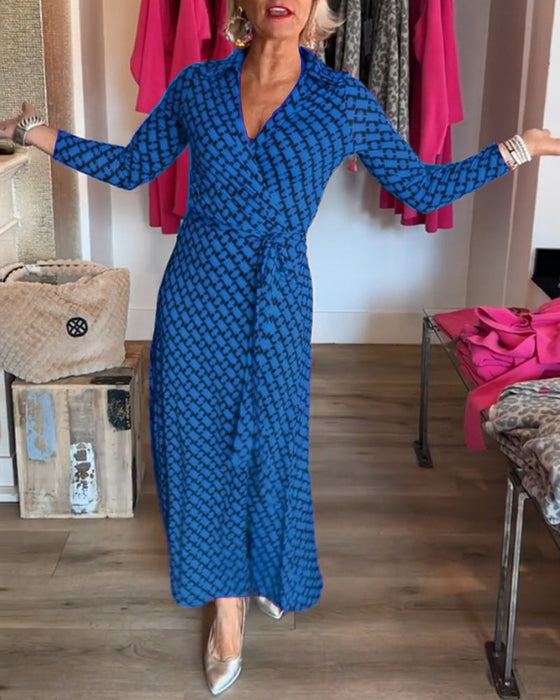 Elegant maxikjole med V-hals