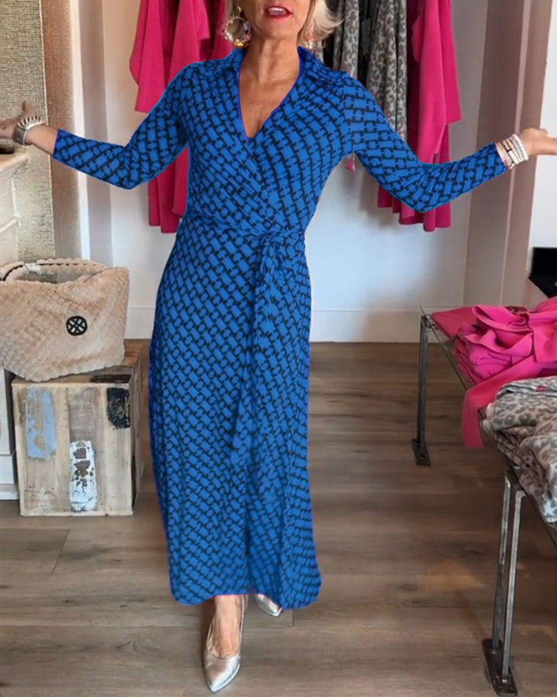 Elegant maxikjole med V-hals