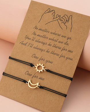 Sol og måne armbånd til elskere