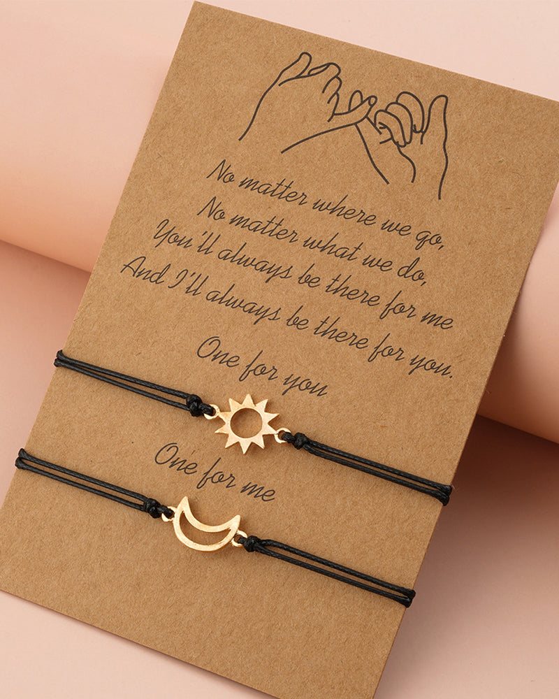 Sol og måne armbånd til elskere