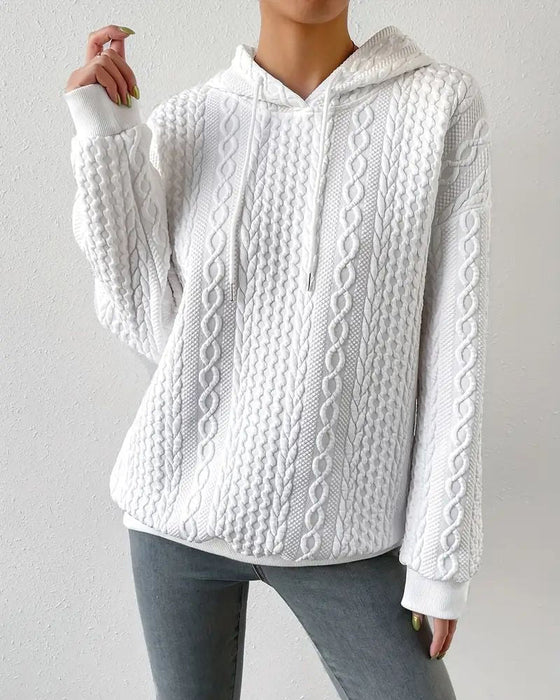 Uformell hettegenser i ensfarget