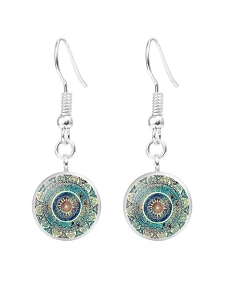 Mandala blomst halskjede sett