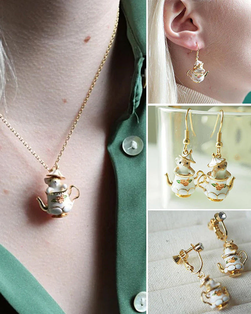 Mus i mitt tekanne smykkesett