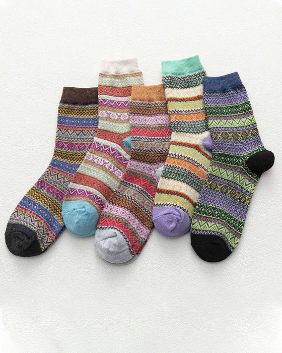 Fargerike Stripe varme sokker