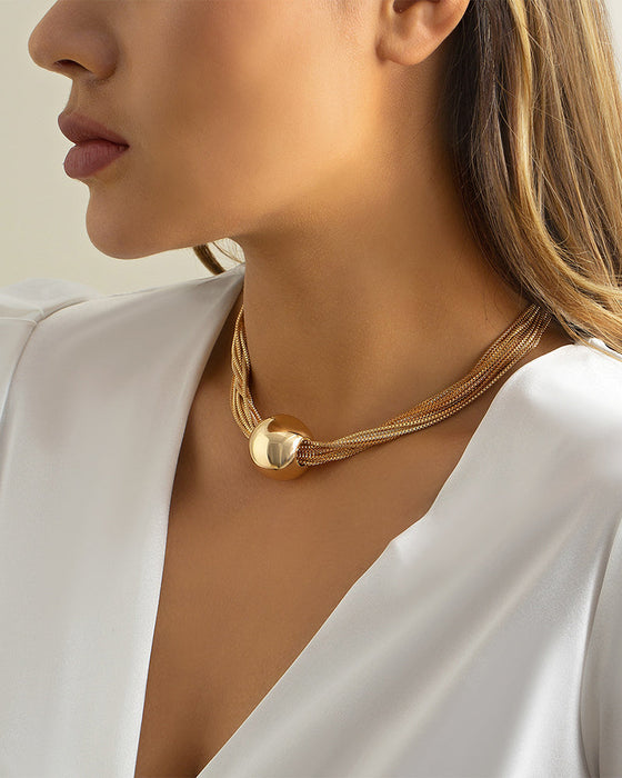 Lagdelt kjede stablebar geometrisk ball halskjede armbånd