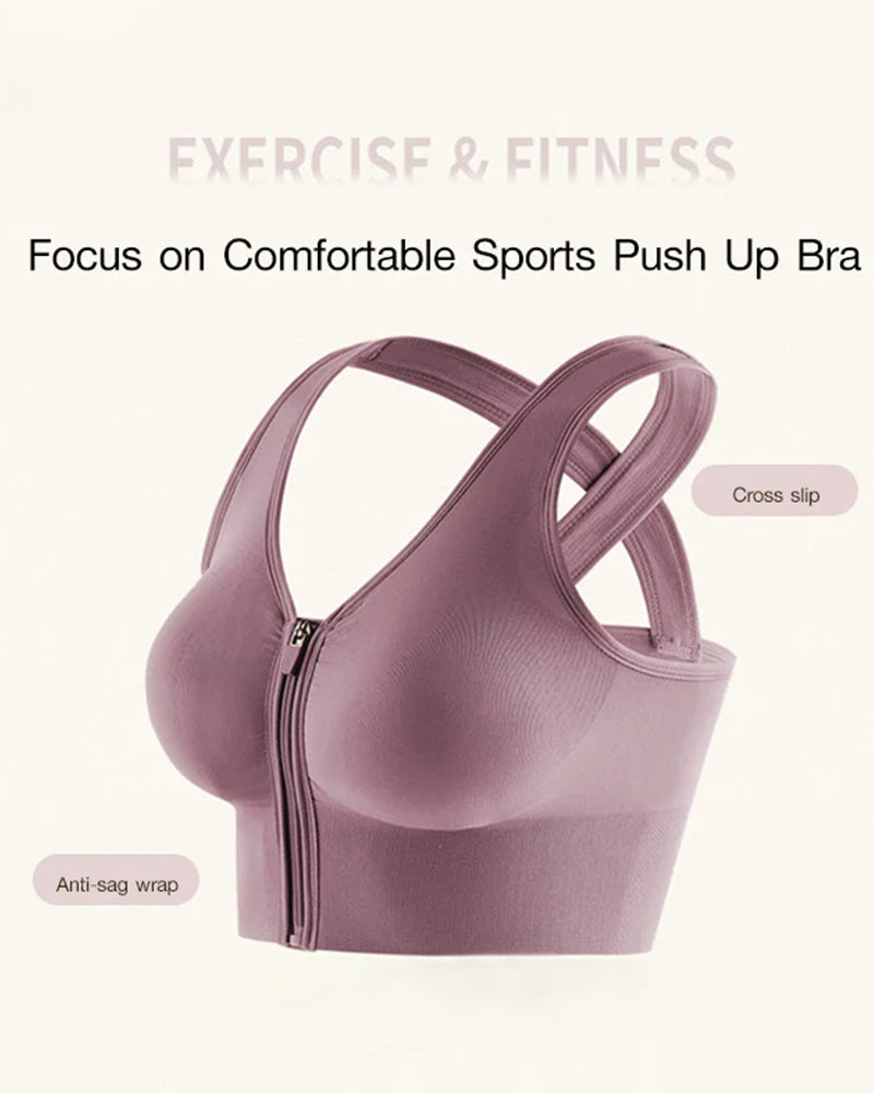 Vest sports-bh med glidelås