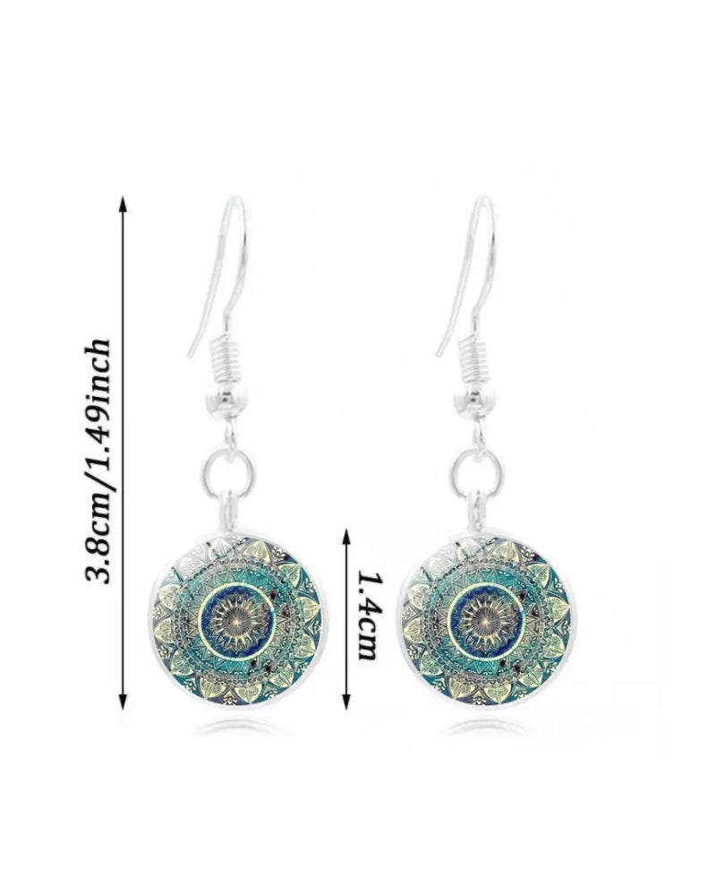 Mandala blomst halskjede sett