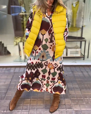 Kjole med elegante, high-end lange ermer