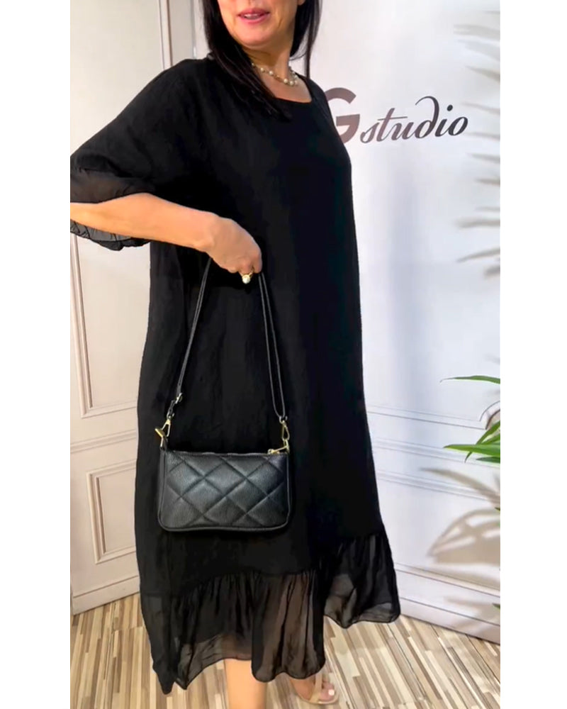 Kortermet flytende kjole med panel